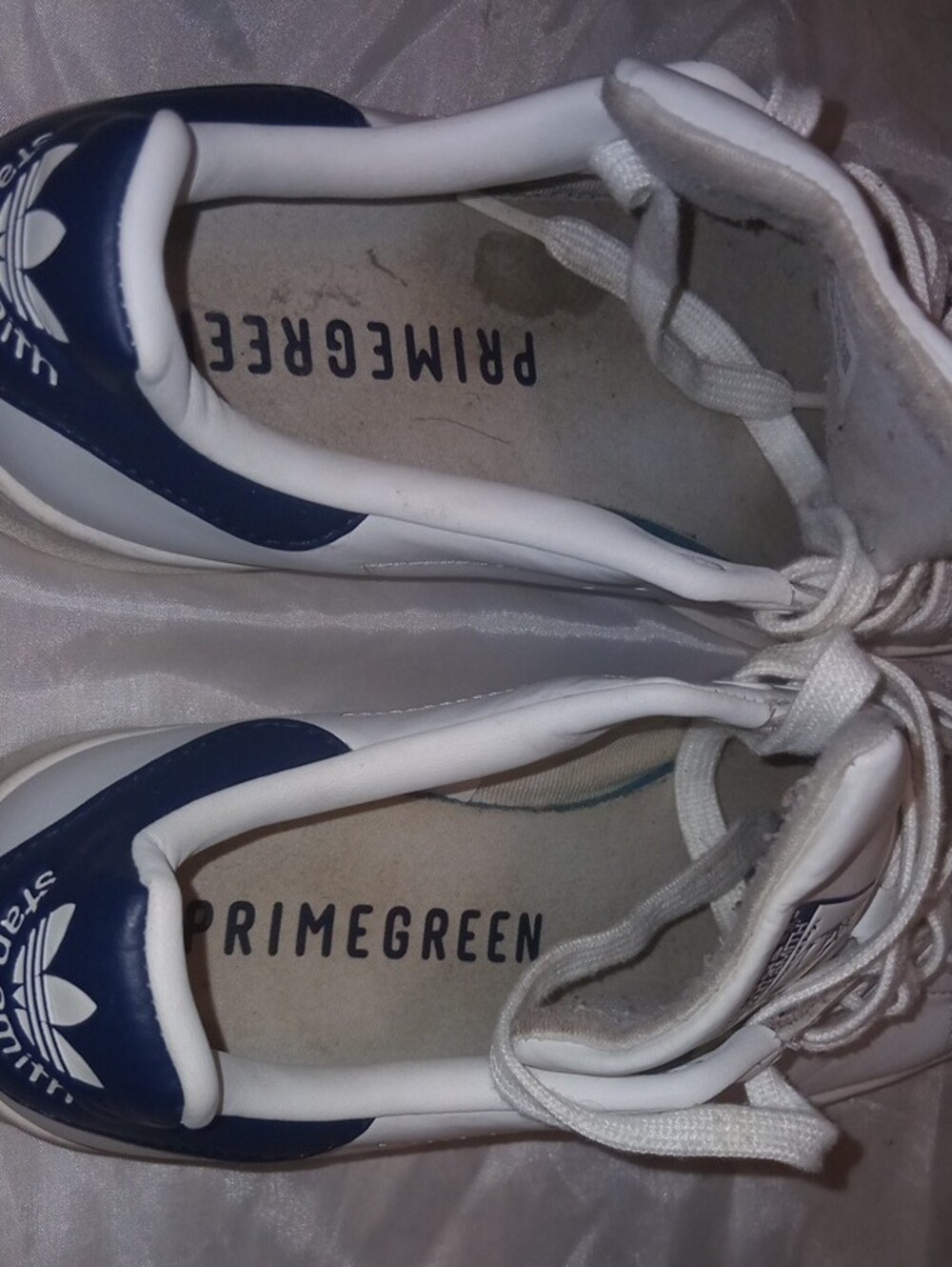 Stan Smith adidas Women's White Sneakers with Blue Tongue Logo - Picture 7 of 8